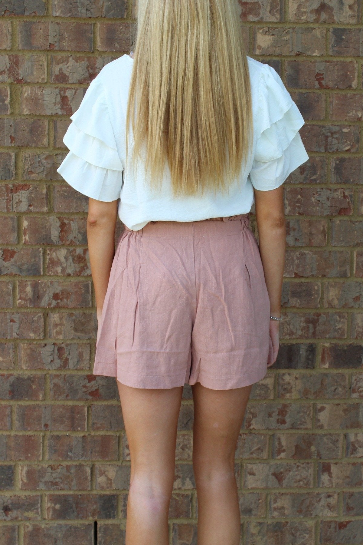 High Waist Paper Bag Shorts by Easel Clothing