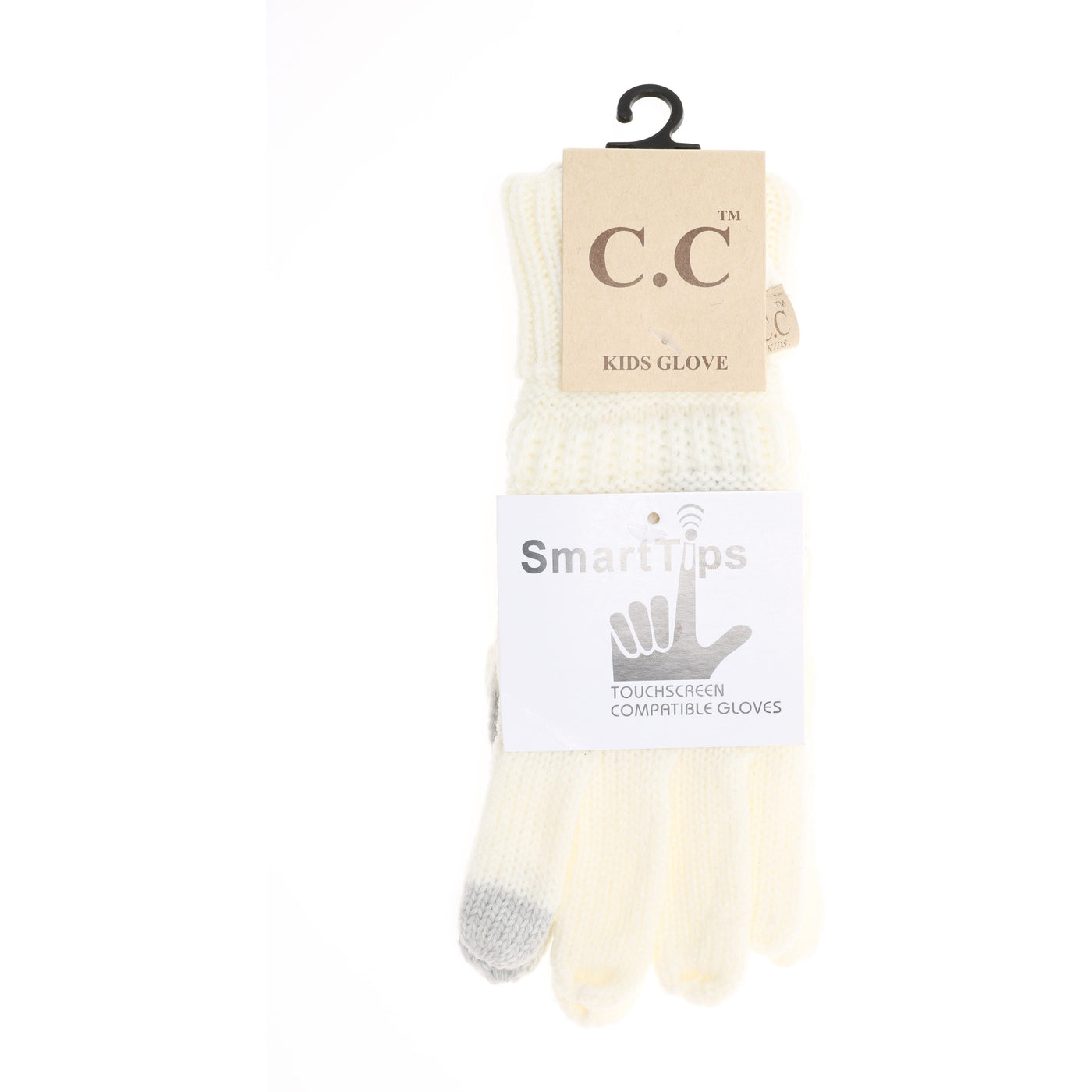 Kids Solid Cable Knit CC Gloves by C.C Beanie