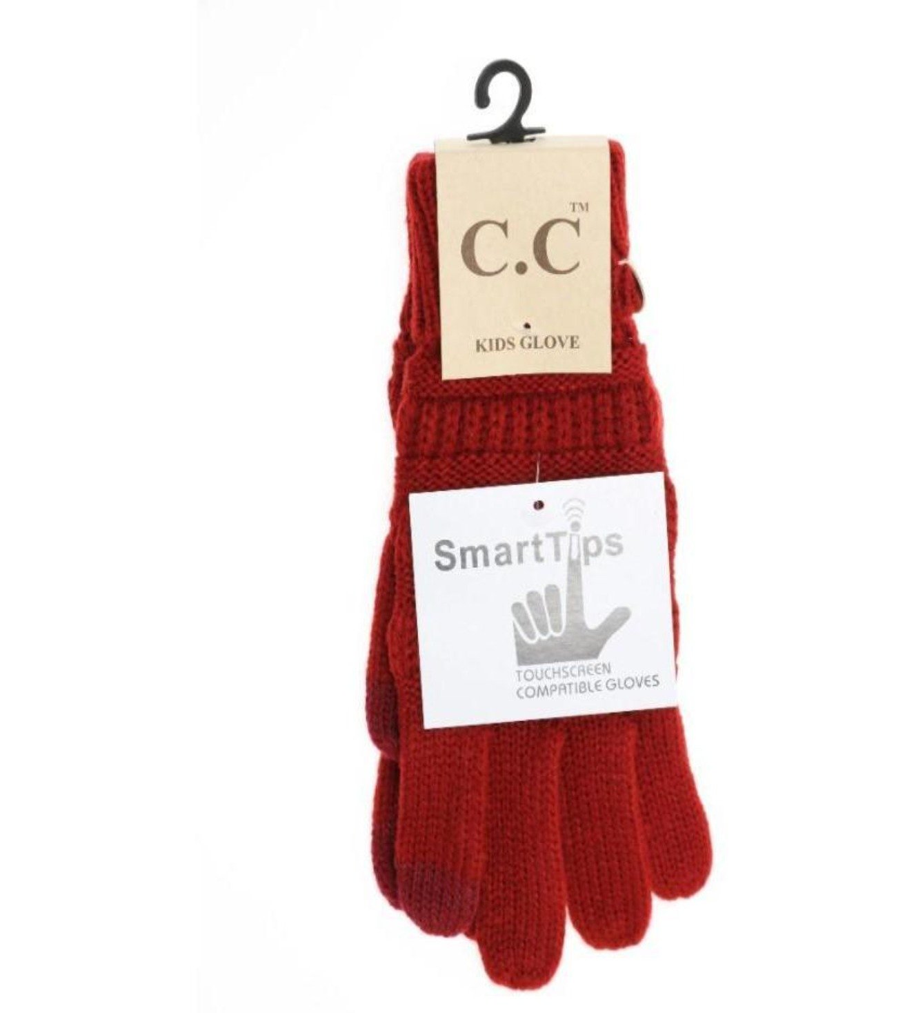 Kids Solid Cable Knit CC Gloves by C.C Beanie