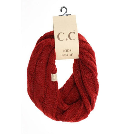 Kids Solid Cable Knit CC Infinity Scarf by C.C Beanie
