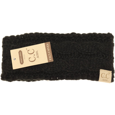 Kids Solid Cable Knit C.C Head Wrap by C.C Beanie