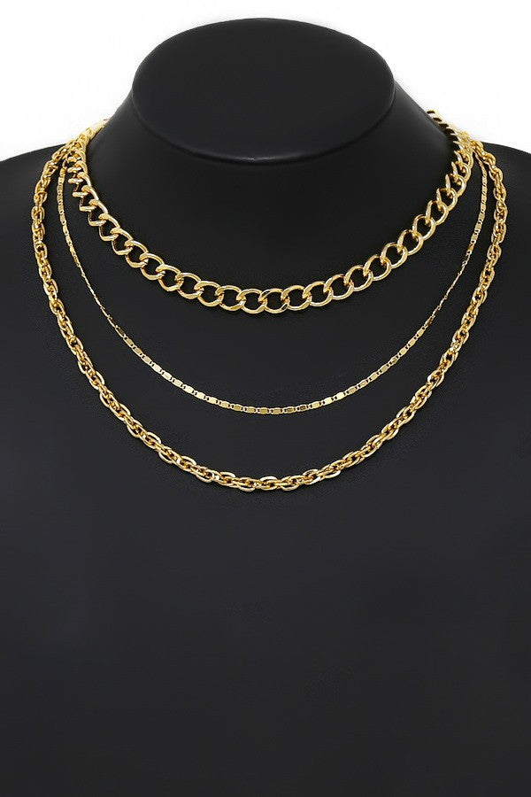 Layered Chain Short Necklace