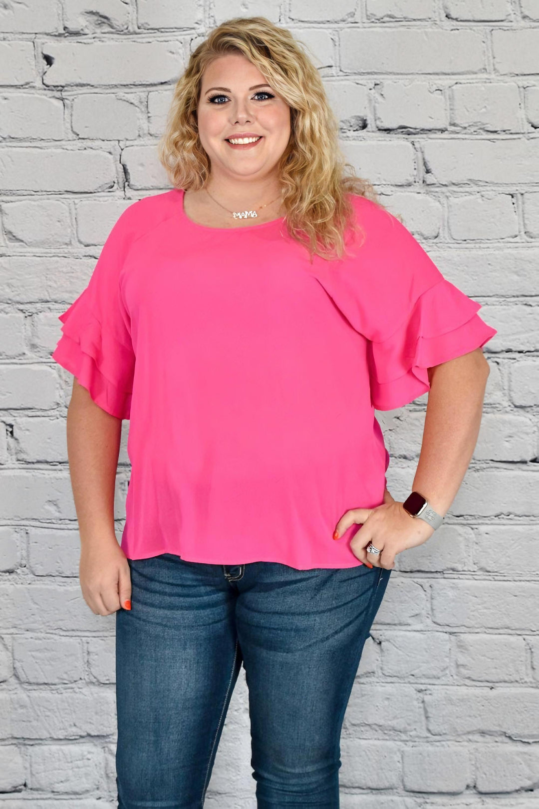 plus size frilly blouses