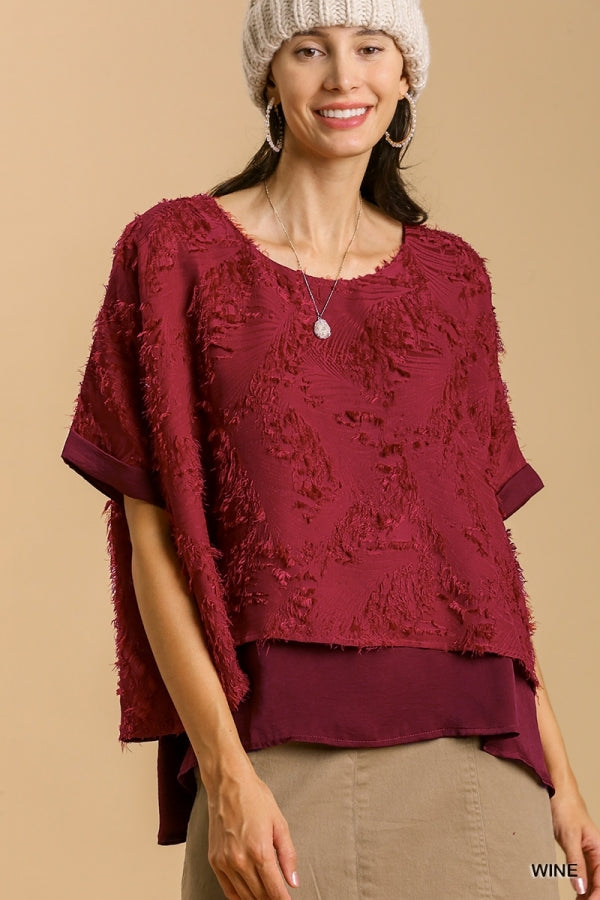 Layered Tunic Top with Fringe Detailing by Umgee Clothing