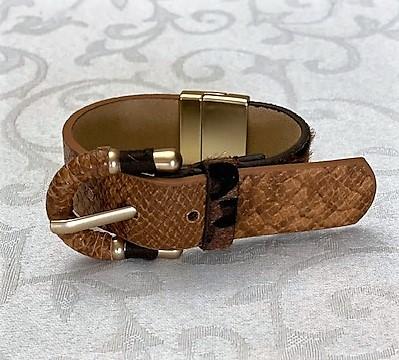 Leather Buckled Belt Magnetic Bracelet