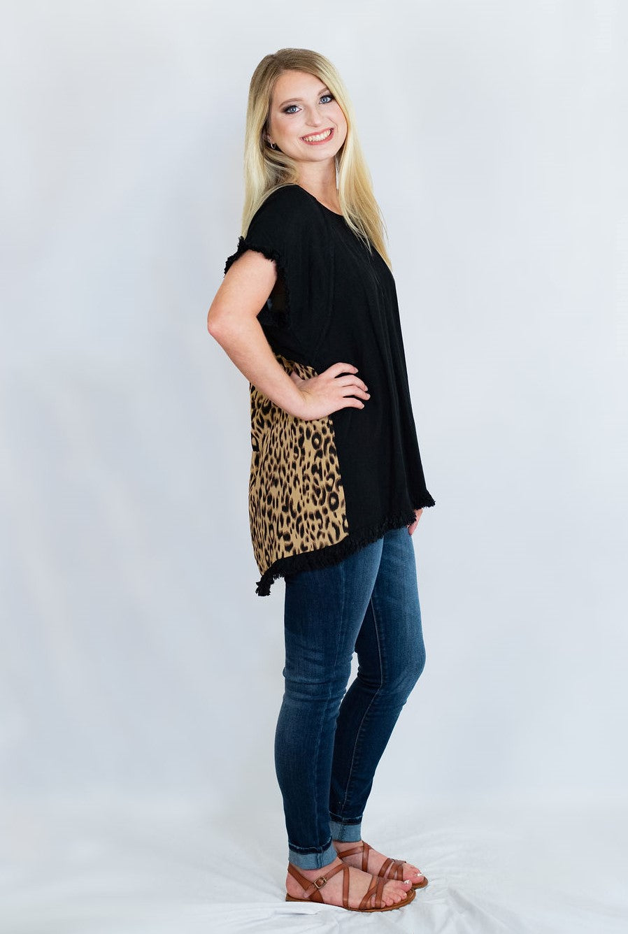 Umgee Short Sleeve Tunic Top - Linen & Cotton Blend, Printed, 29" Length, Sizes Small To Large - View #2