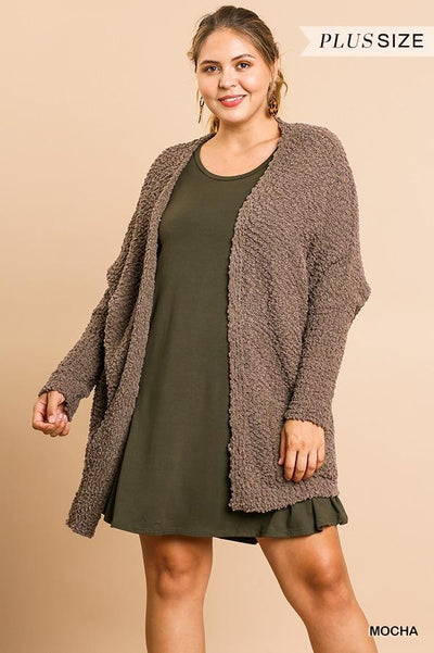 Long Sleeve, Open-Front Cardigan in Plus by Umgee USA