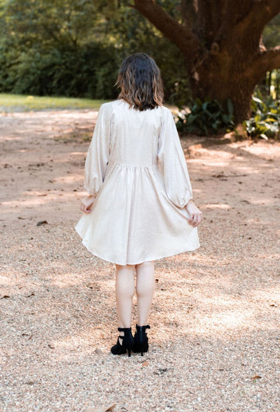 Long Sleeve Satin Animal Print Babydoll Dress by Umgee Clothing