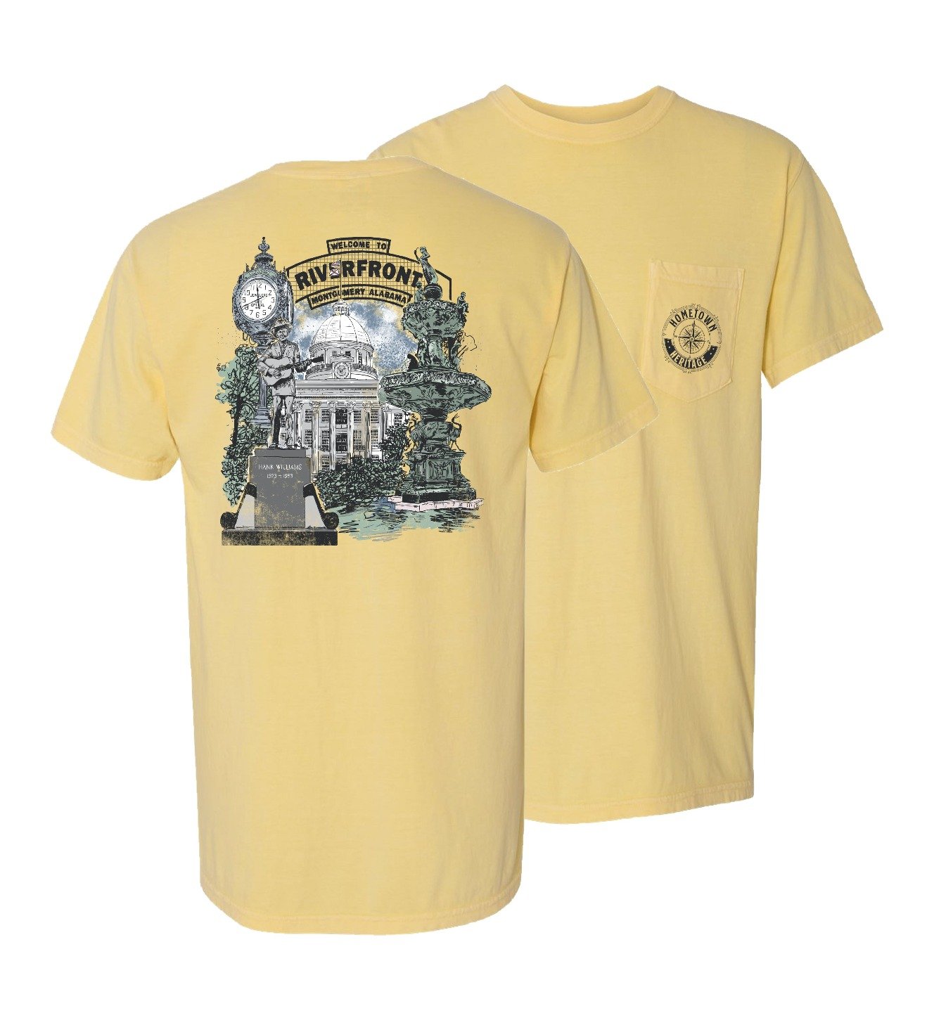 Montgomery, AL Riverfront & Capital T-Shirt by Hometown Heritage