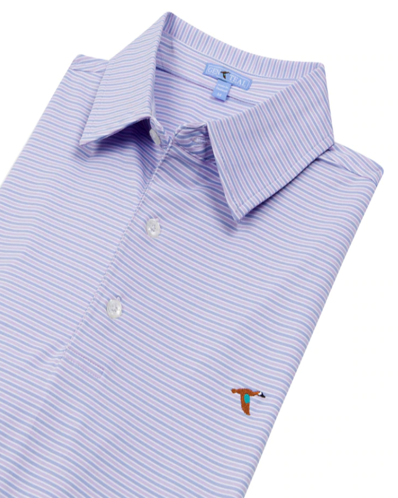 Mulberry Freeport Stripe Performance Polo by GenTeal Apparel