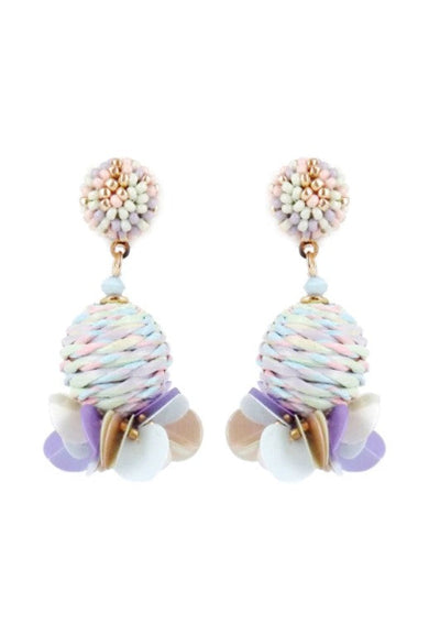 Multi-Color Montego Bay Raffia Sphere Earrings