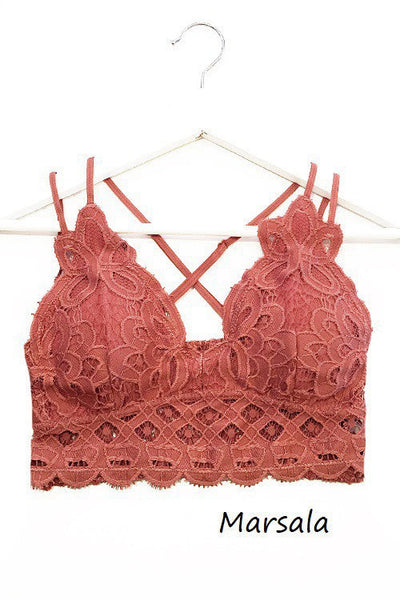 Padded Bralette in Marsala Plus Size by Anemone