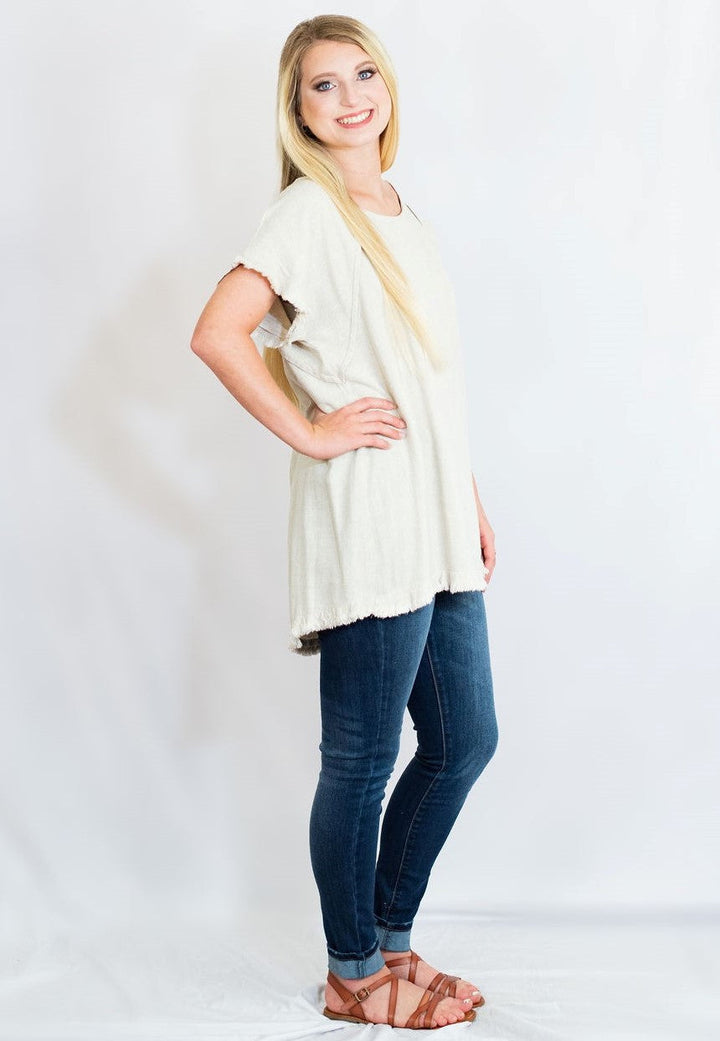 Umgee Short Sleeve Tunic Top - Linen & Cotton Blend, Printed, 29" Length, Sizes Small To Large - View #5