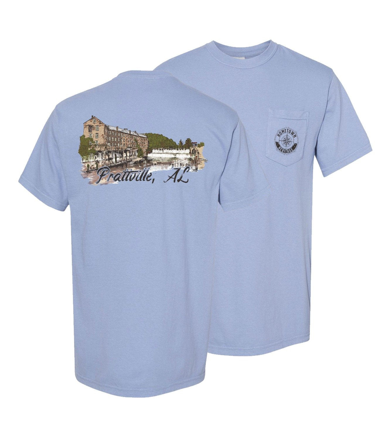 Prattville, AL Cotton Gin Factory T-Shirt by Hometown Heritage