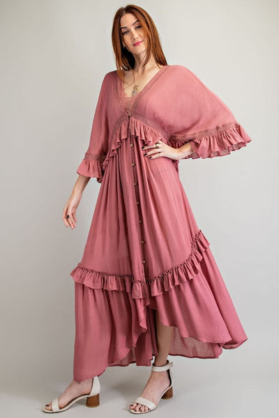 Rayon Boho Maxi Dress by Easel Clothing