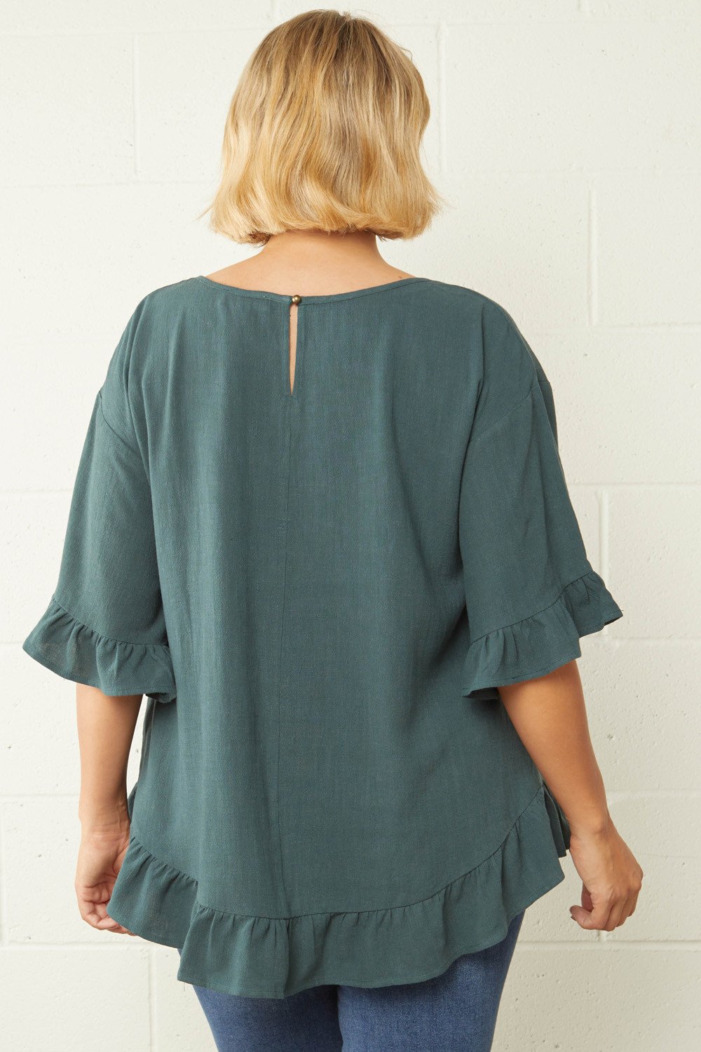 Ruffle Hem Tunic Top in Plus Size by Entro Clothing