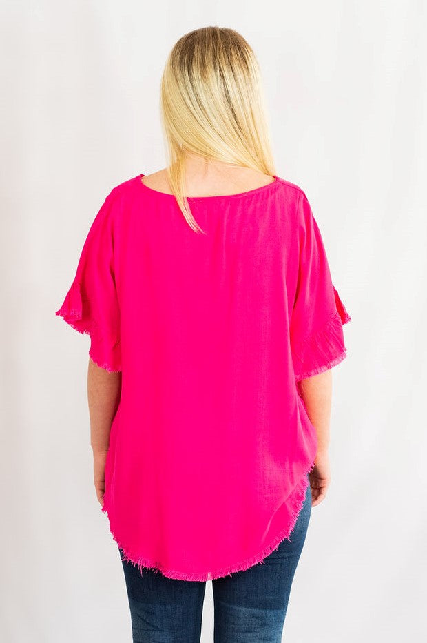 Umgee Ruffle Sleeve Tunic Top | Hometown Heritage Clothing