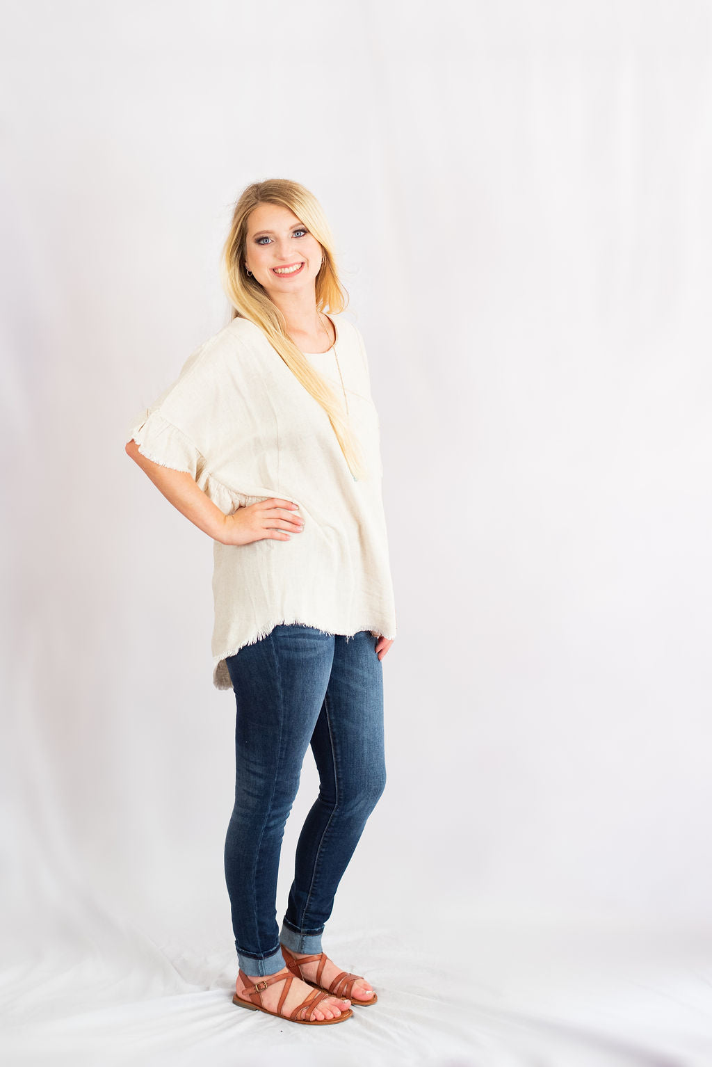 Ruffle Sleeve Tunic Top by Umgee Clothing