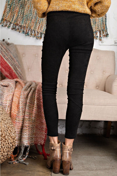 Soft Suede High Waist Moto Leggings by Easel Clothing