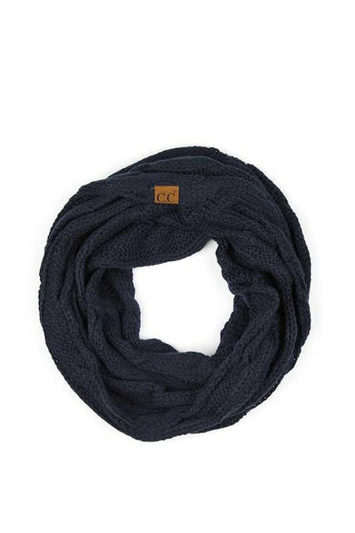 Solid Cable Knit CC Infinity Scarf by C.C Beanie