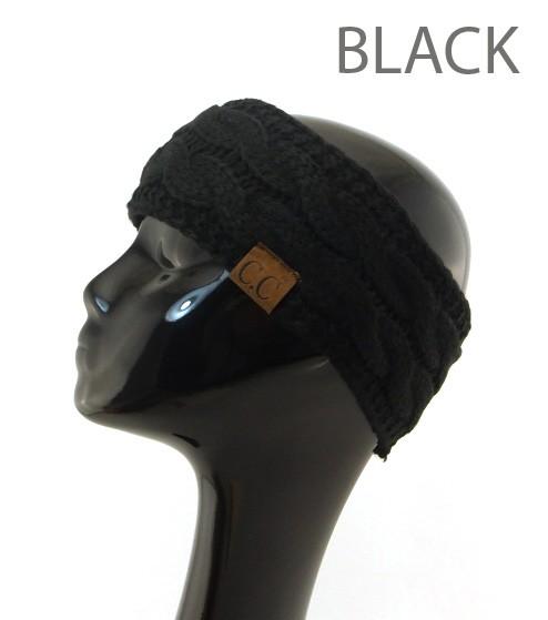 Solid Cable Knit CC Ponytail Head Wrap by C.C Beanie