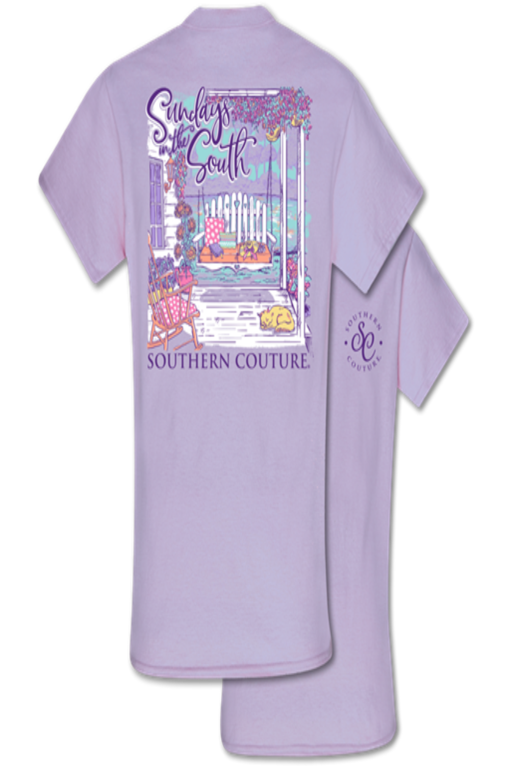Sundays In The South Porch- Short Sleeve T-Shirt by Southern Couture