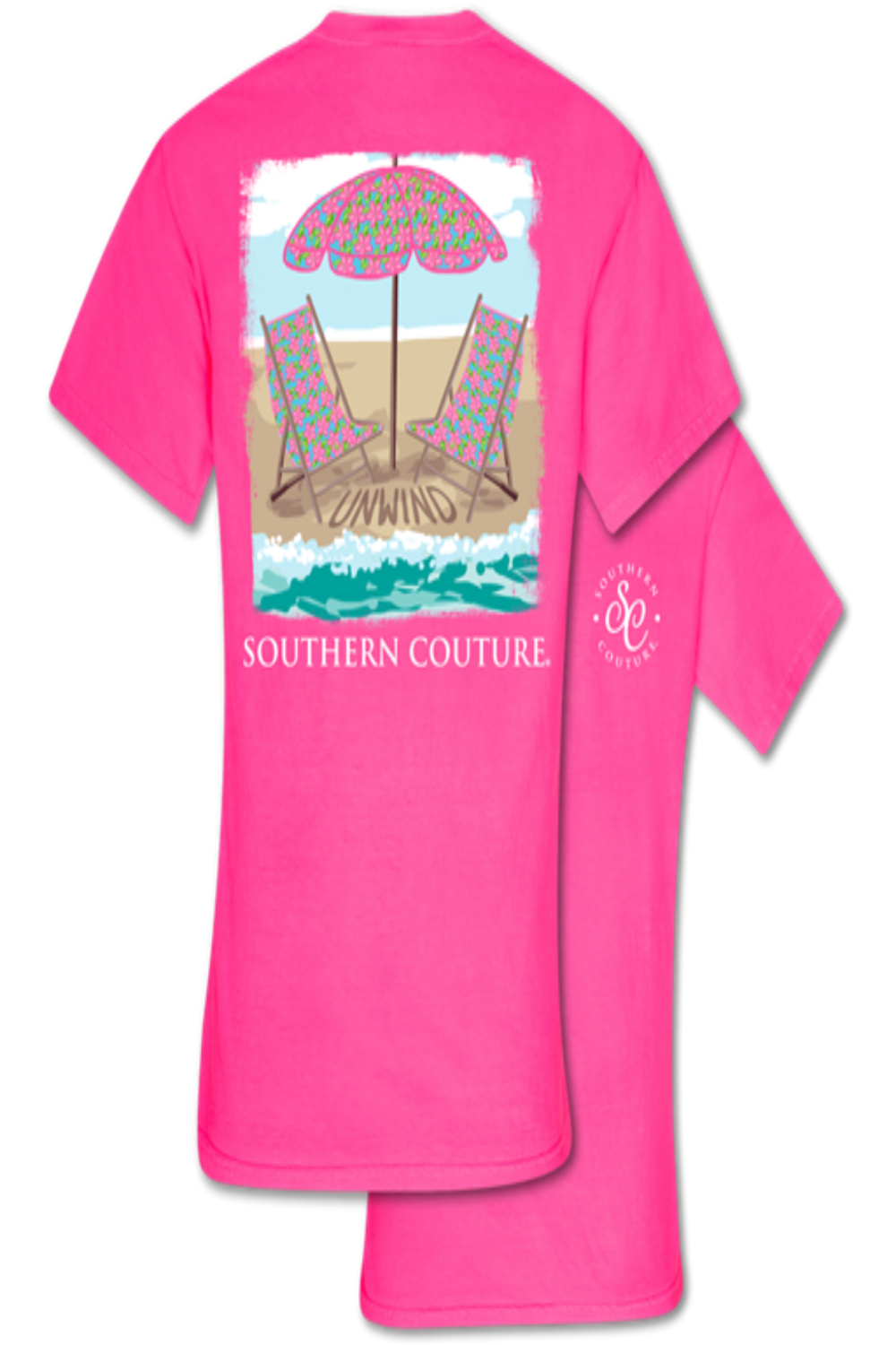 Unwind Beach Chairs - Short Sleeve T-Shirt by Southern Couture