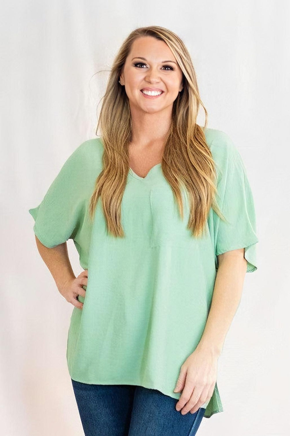 V-Neck Boxy T-Shirt for Women by Bibi Clothing | Women’s Boxy Tops ...